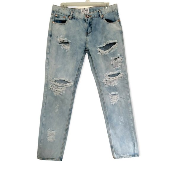 COPY - One Teaspoon Womens Awesome Baggies Low Waist Relaxed Leg Jeans Sz 28 - Picture 3 of 11